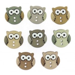 Plastové knoflíčky - Sew Cute Owls- Sovičky  - 1